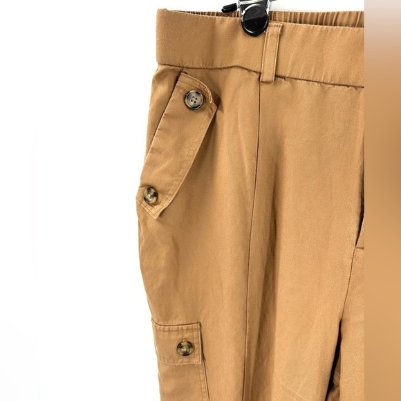 Torrid Size 16 Short Relaxed Taper Studio Linen High Rise Cargo Pant Camel Tan - Picture 4 of 12